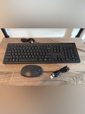 HP Black Wired USB Keyboard and Mouse Set